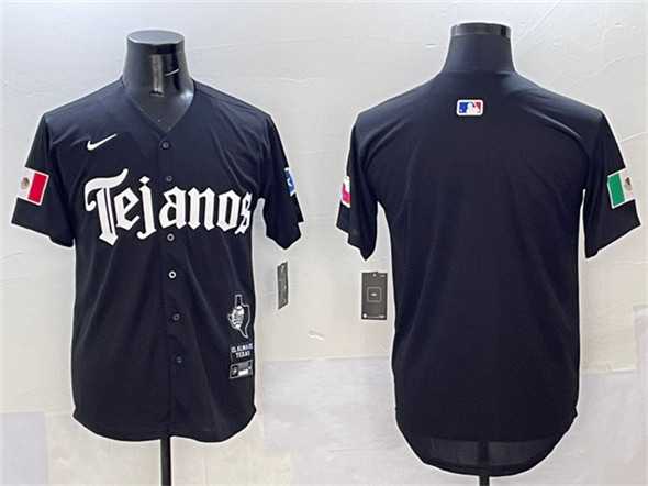 Mens Texas Rangers Blank Black Mexico 2025 Vapor Premier Limited Stitched Jersey